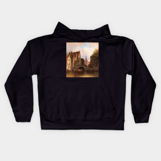 Vintage Scene in Amsterdam Kids Hoodie